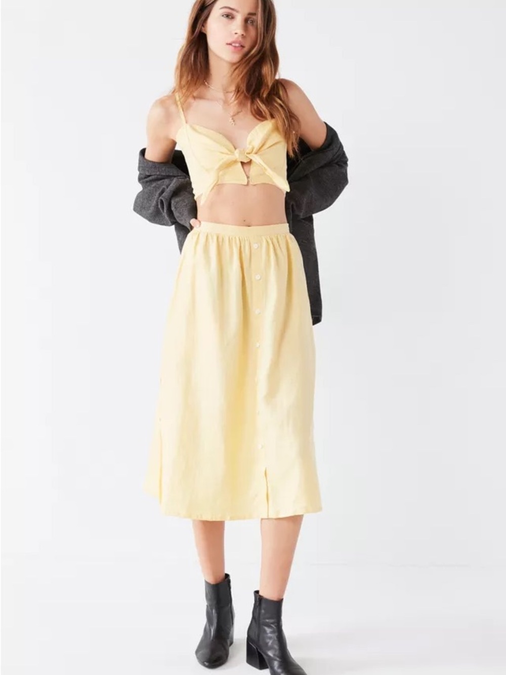 Faithfull the Brand De Fiori Tie-Front Cropped Camisole